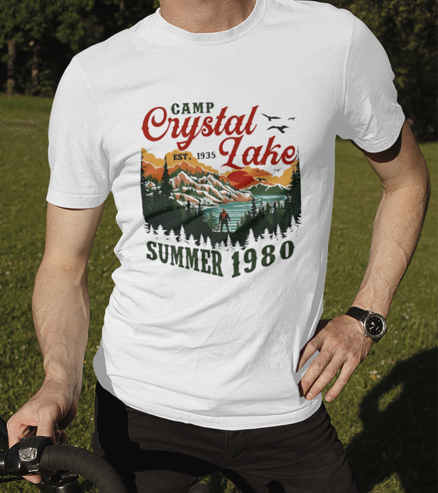 Camp Crystal Lake EST 1935 Summer 1980 Scenic Reflection T-Shirt