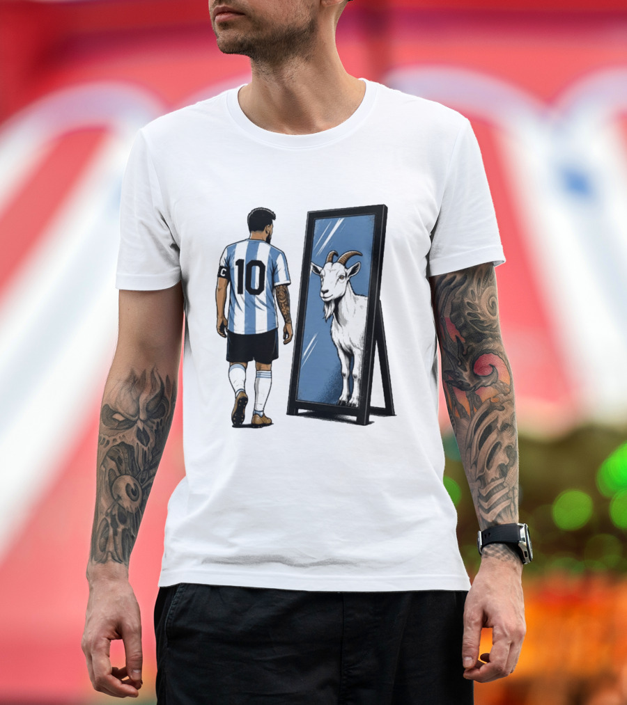 GOAT In The Mirror Argentina 10 Soccer Legend T-Shirt