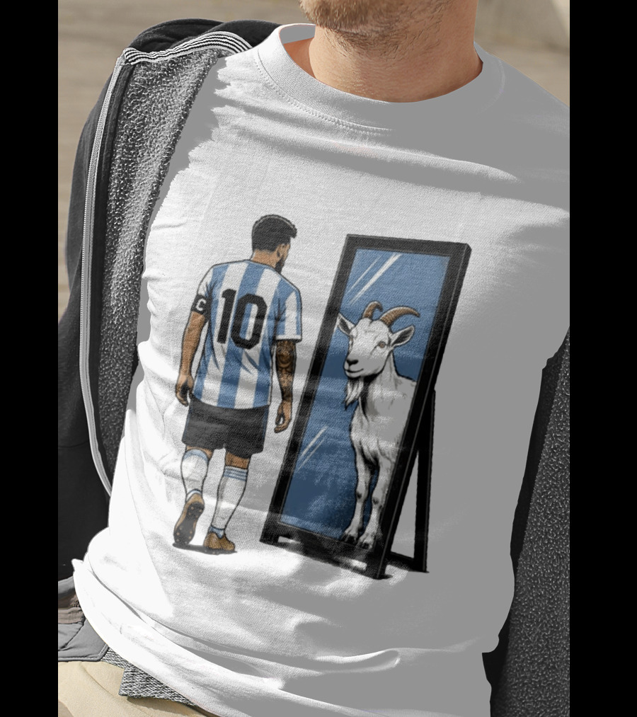 GOAT In The Mirror Argentina 10 Soccer Legend T-Shirt