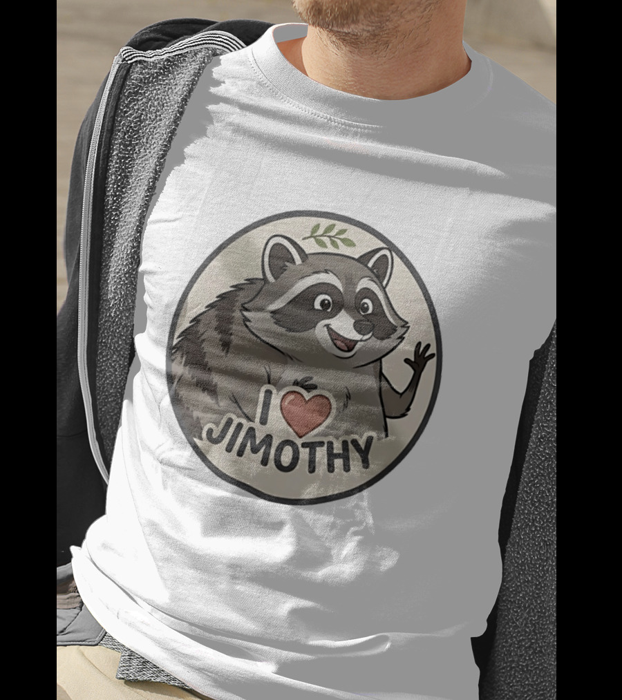 I Love Jimothy Adorable Cartoon Raccoon Enthusiast Favorite T-Shirt