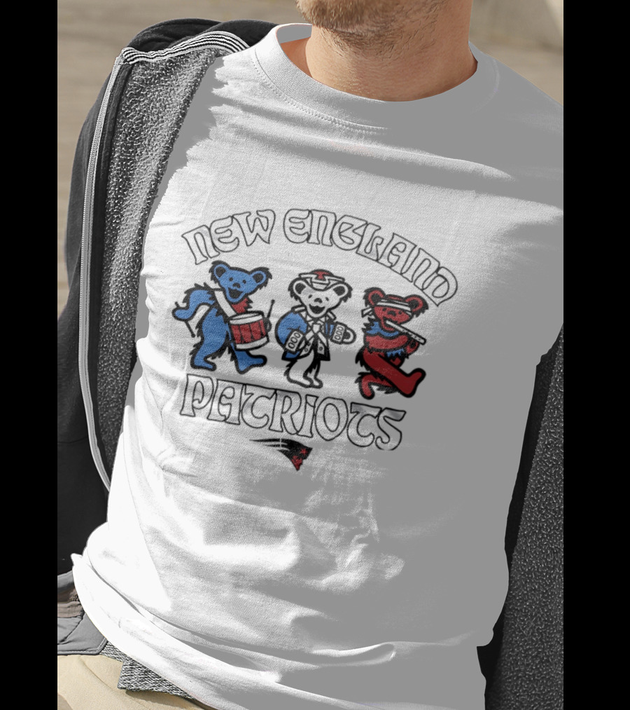 New England Patriots Grateful Dead Dancing Bears Trio T-Shirt