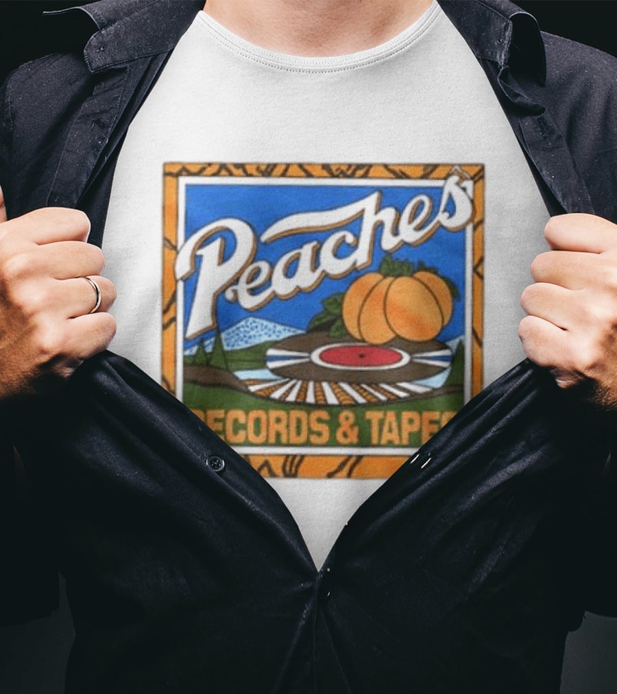 Peaches Records & Tapes Vintage Vinyl Peach T-Shirt