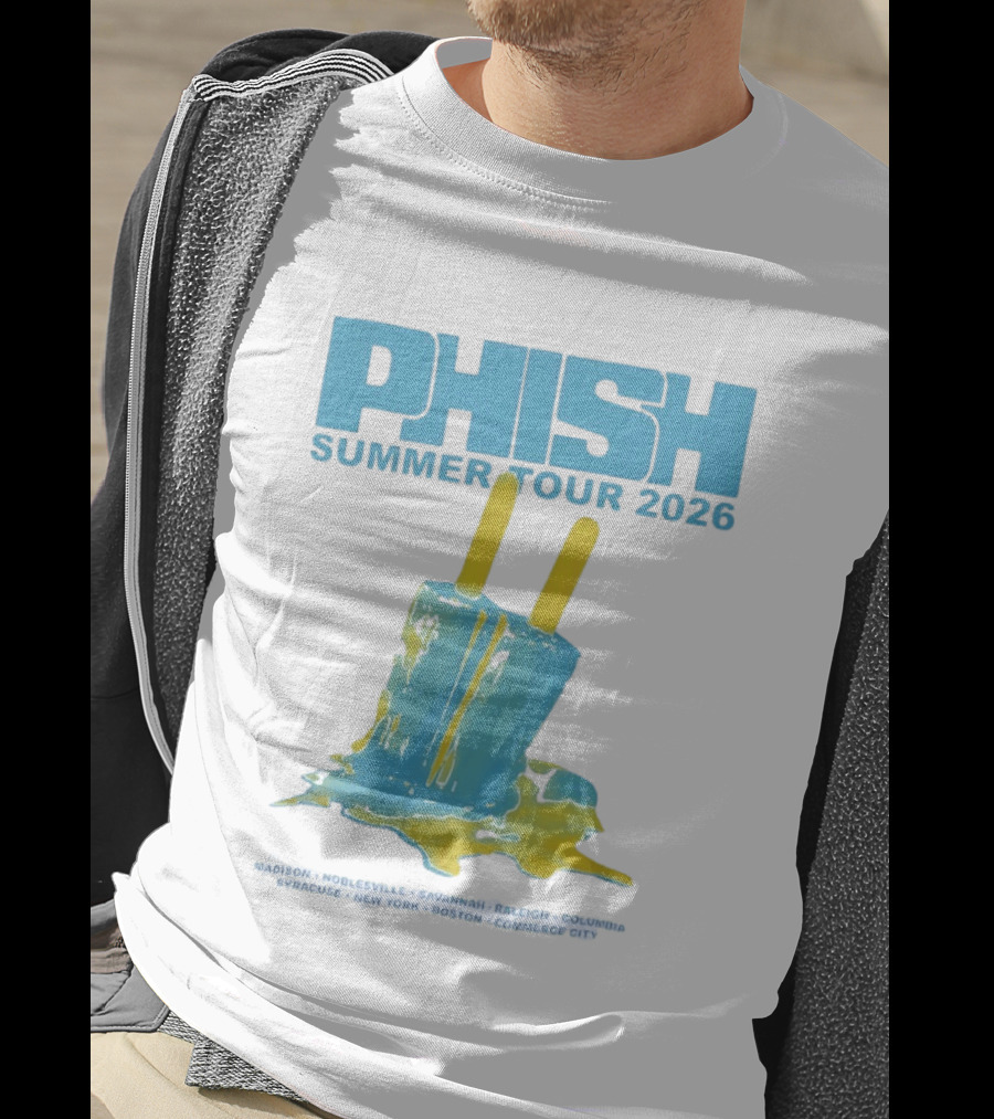 Phish Summer Tour 2026 Popsicle Concert Madison Noblesville Savannah Raleigh Columbia Syracuse New York Boston Commerce City T-Shirt
