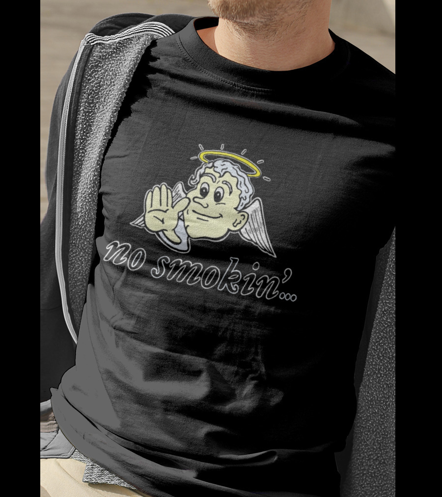 Angel Halo No Smokin' Hand Gesture T-Shirt