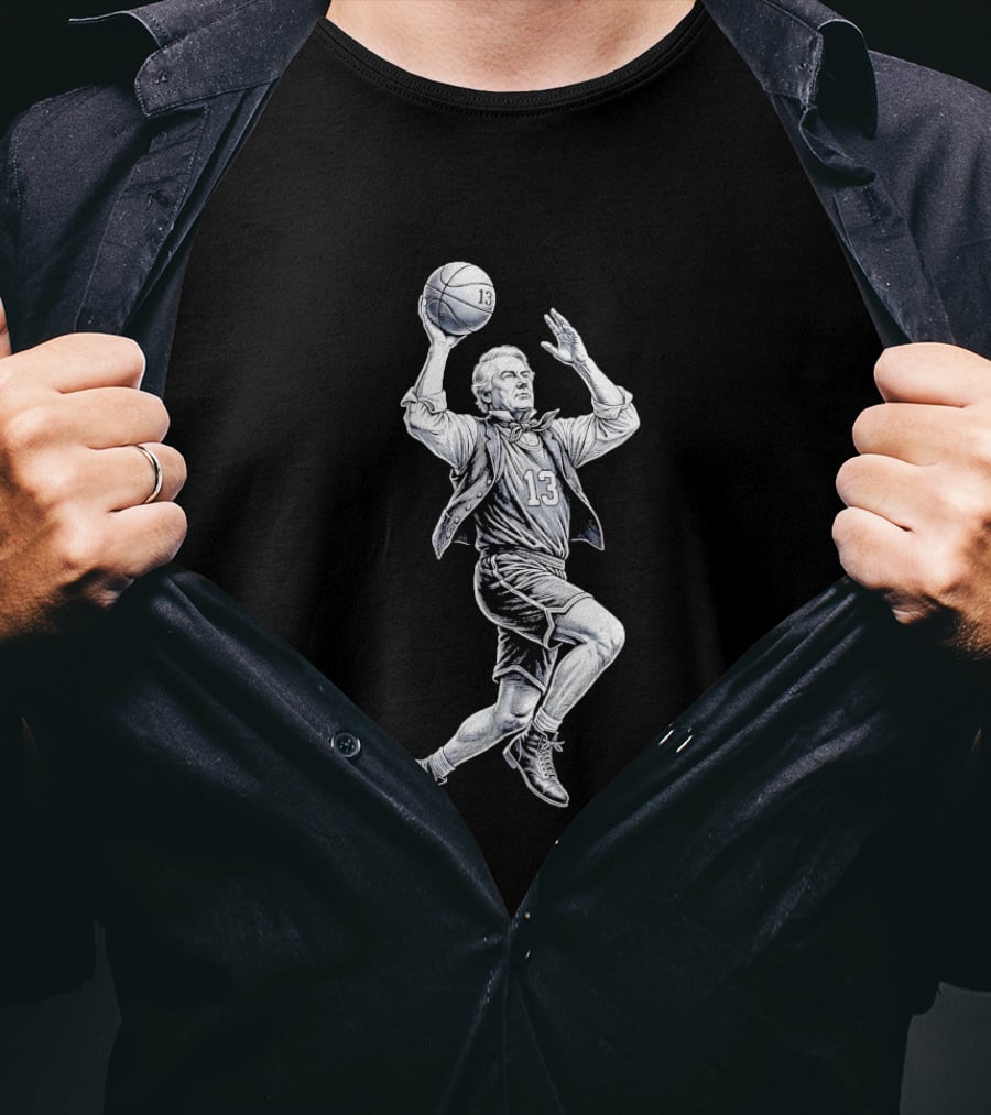 George Mikan Number 13 Basketball Legend Jump Shot T-Shirt
