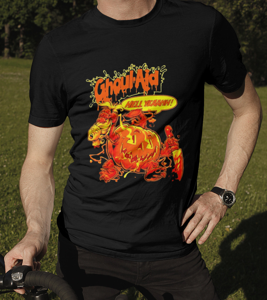 Ghoul Aid Hell Yeaahh Pumpkin Halloween Knife Monster T-Shirt