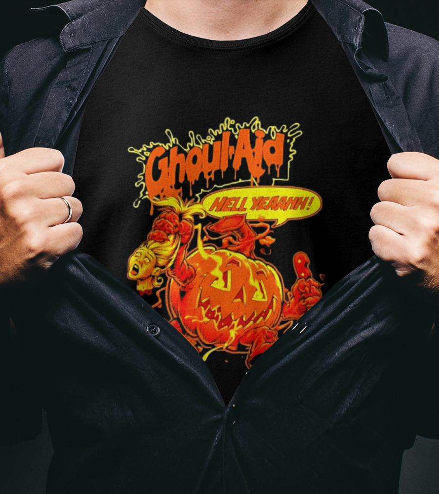 Ghoul Aid Hell Yeaahh Pumpkin Halloween Knife Monster T-Shirt