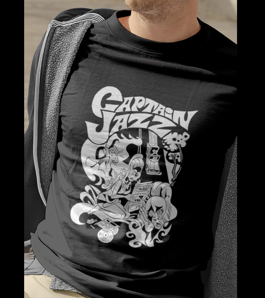 Captain Jazz Comic Retro Music Vibes T-Shirt