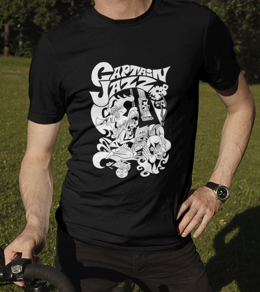 Captain Jazz Comic Retro Music Vibes T-Shirt