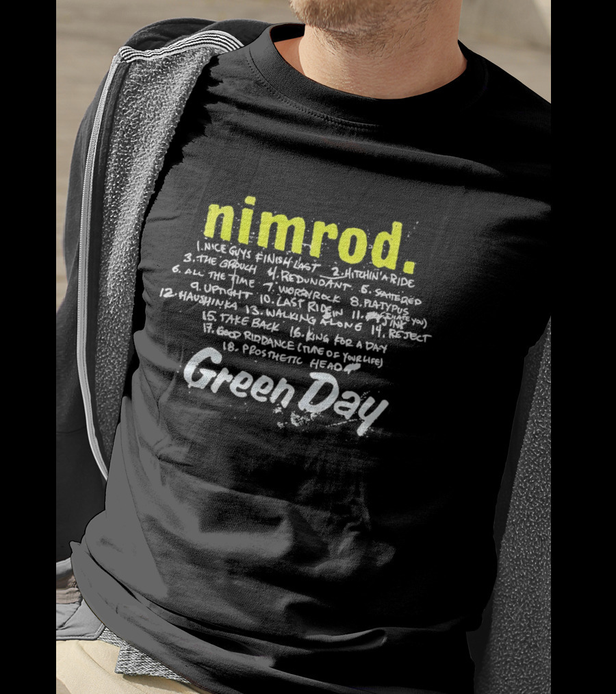 Green Day Nimrod Album Tracklist Punk Rock Nimrod Title Track Green Day T-Shirt