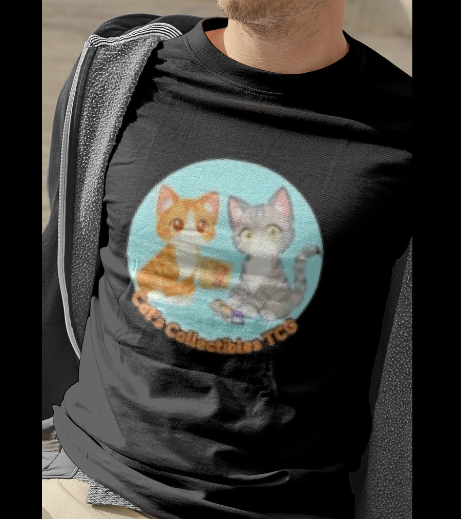 Cat's Collectibles TCG Cute Cartoon Cats Holding Trading Cards T-Shirt