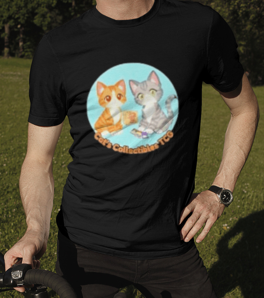 Cat's Collectibles TCG Cute Cartoon Cats Holding Trading Cards T-Shirt