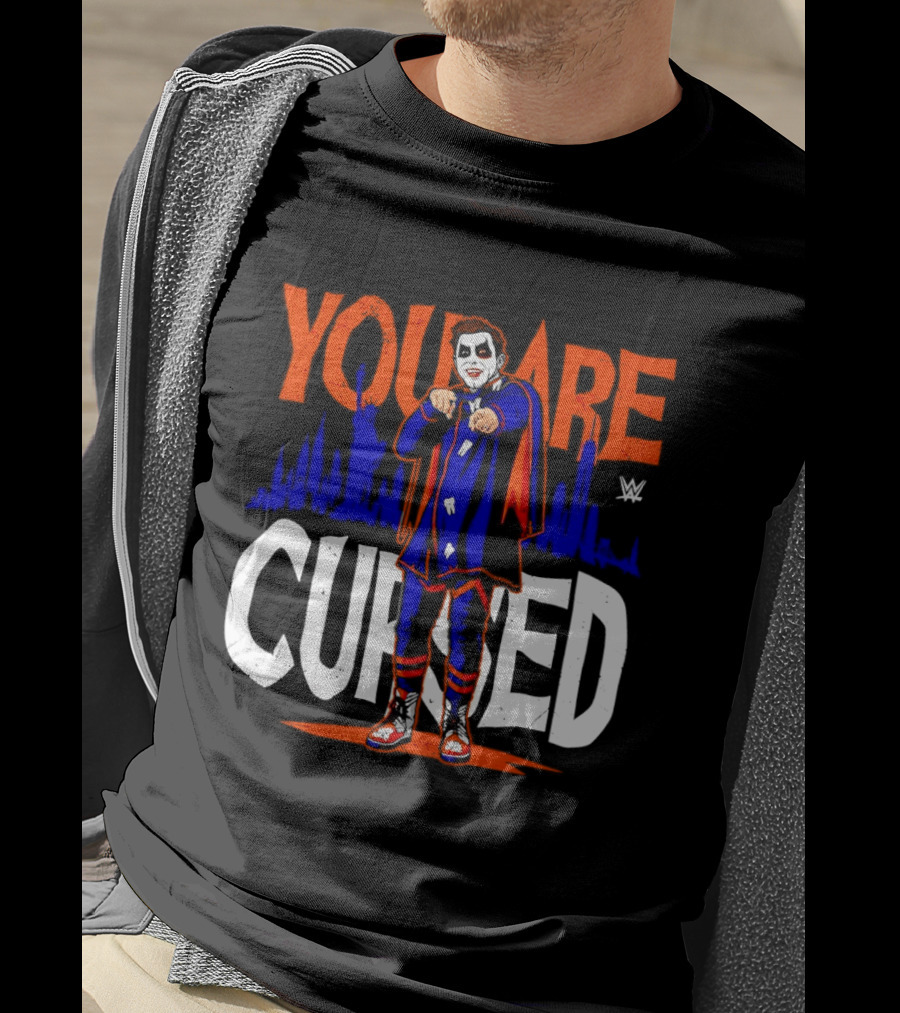 Danhausen You Are Cursed WWE Distressed Orange Blue Jokerface T-Shirt