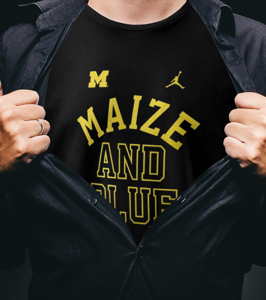 Michigan Wolverines Maize And Blue Jordan Brand M T-Shirt