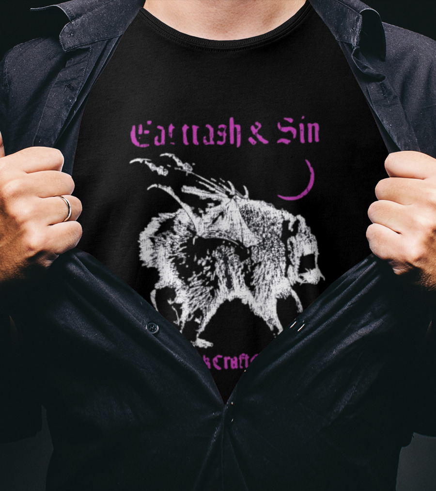 Eat Trash & Sin Raccoon Wings BlackCraft Cult T-Shirt