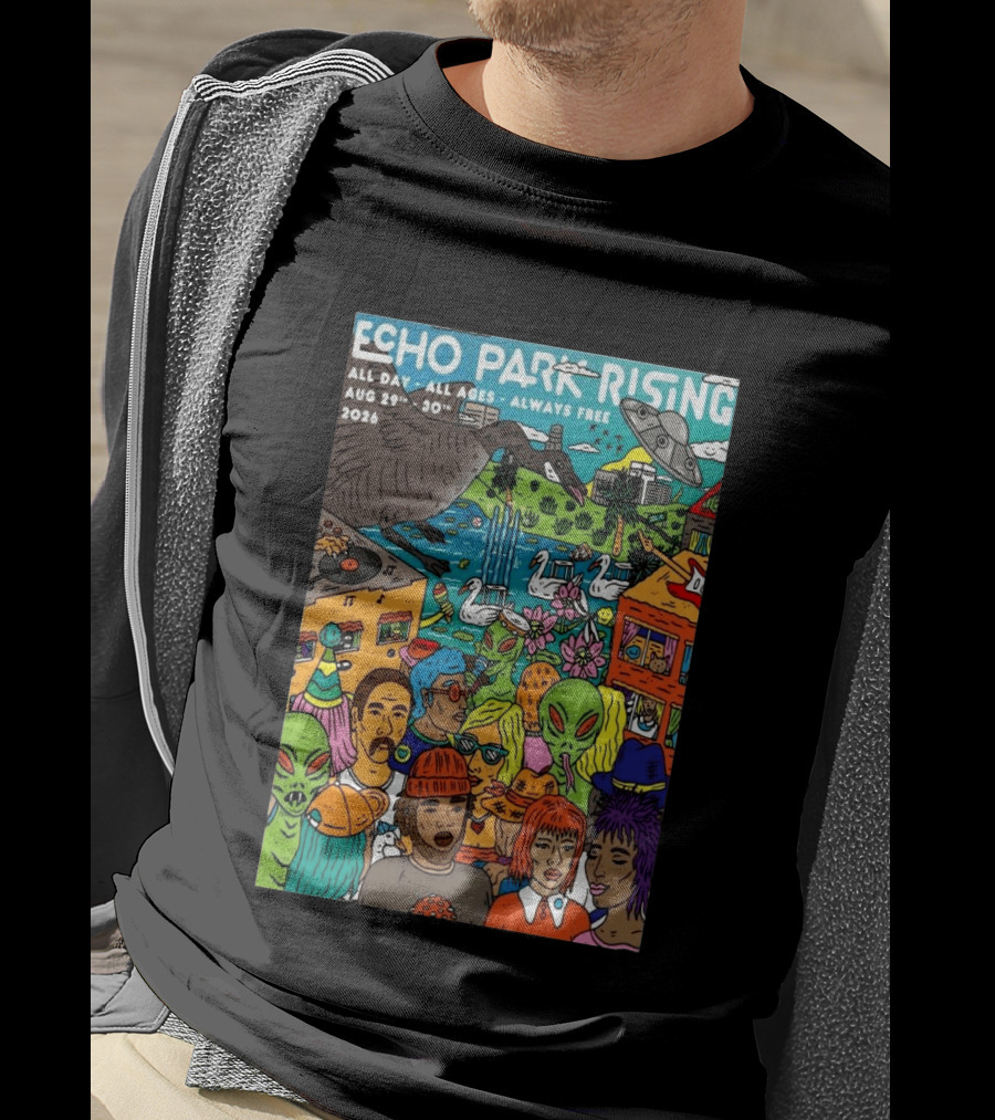 Echo Park Rising Los Angeles CA Aug 29 30 2026 All Ages Always Free T-Shirt