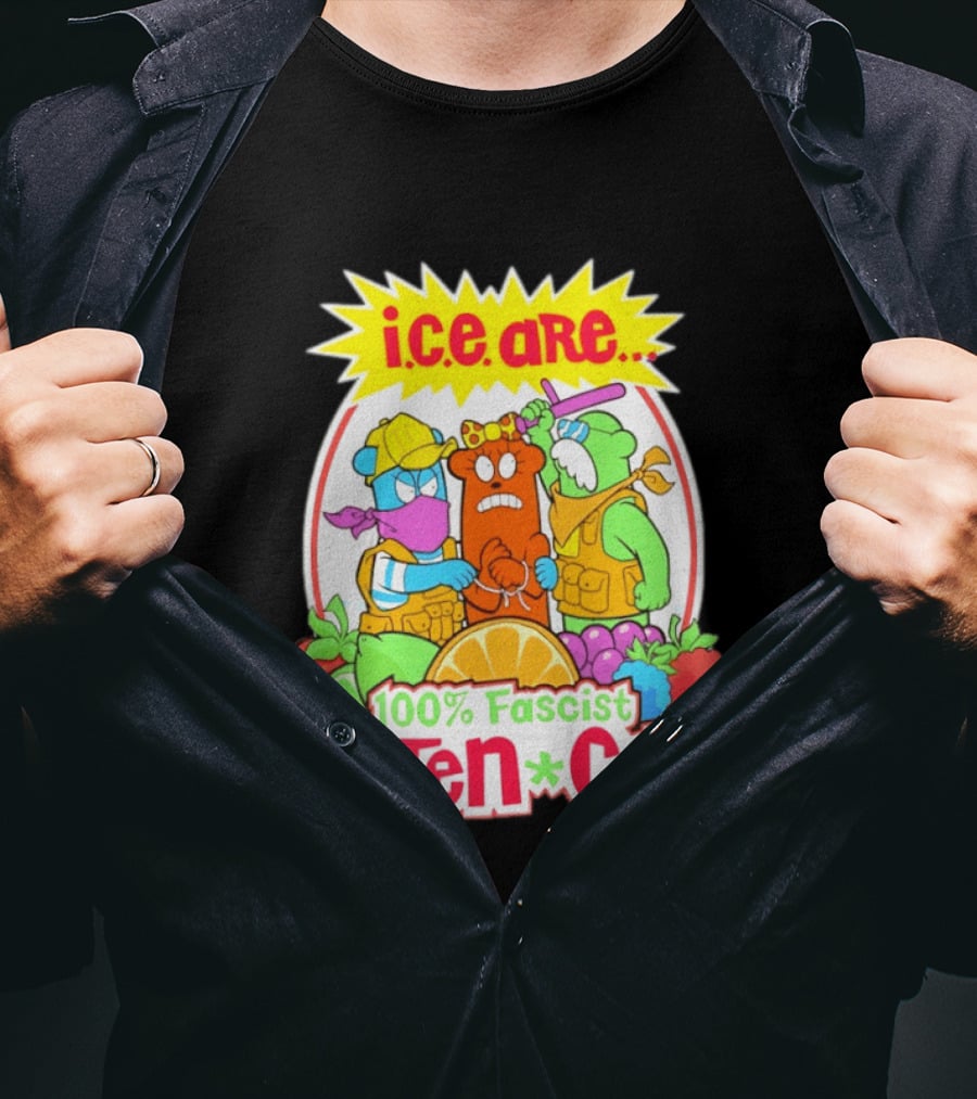 I.c.e. Are 100% Fascist Rotten Cops Cartoon Fruit T-Shirt