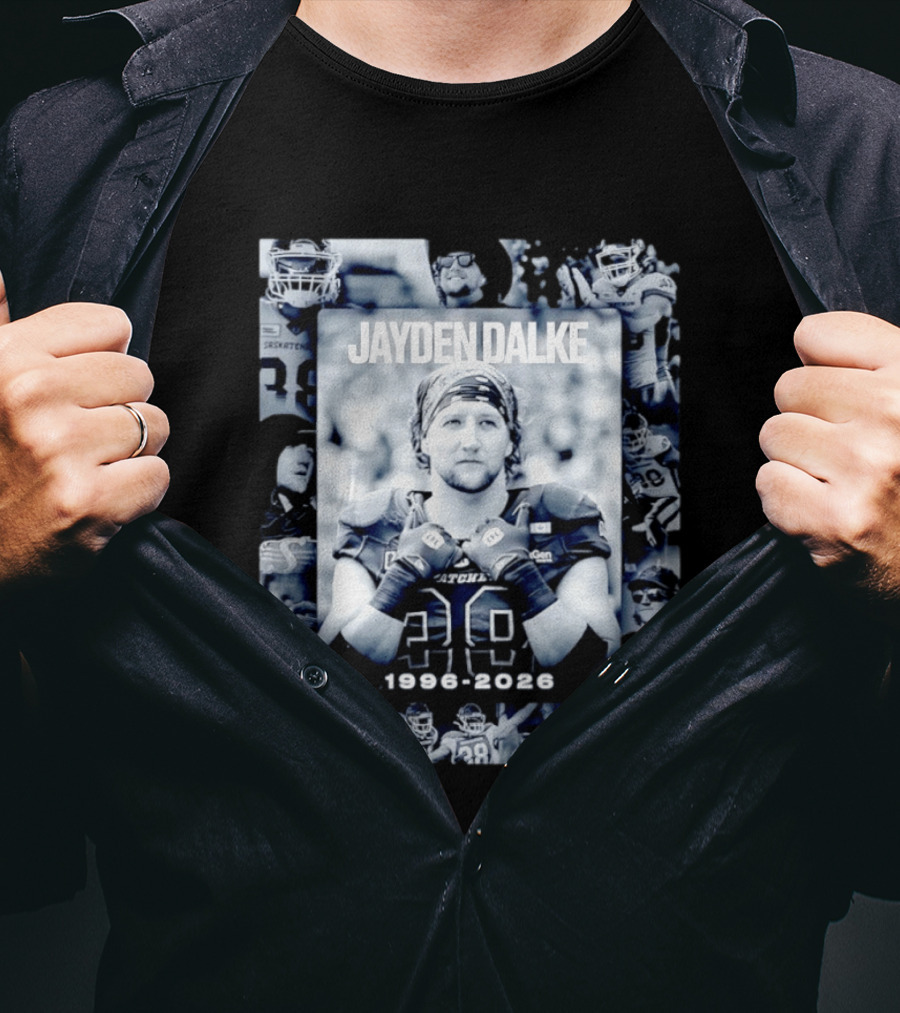 Jayden Dalke Saskatchewan Roughriders 1996 2026 Football Player Collage T-Shirt