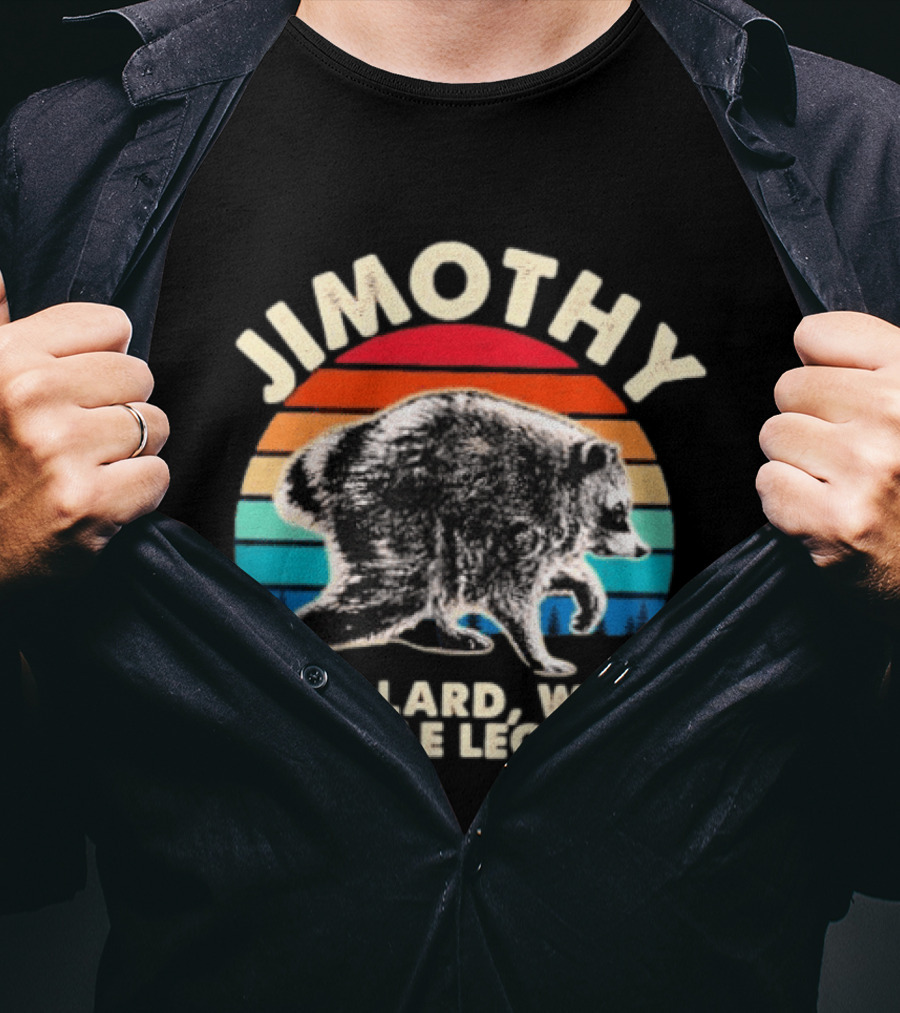 Jimothy Raccoon Ballard WA Seattle Legend Retro Vintage Sunset T-Shirt