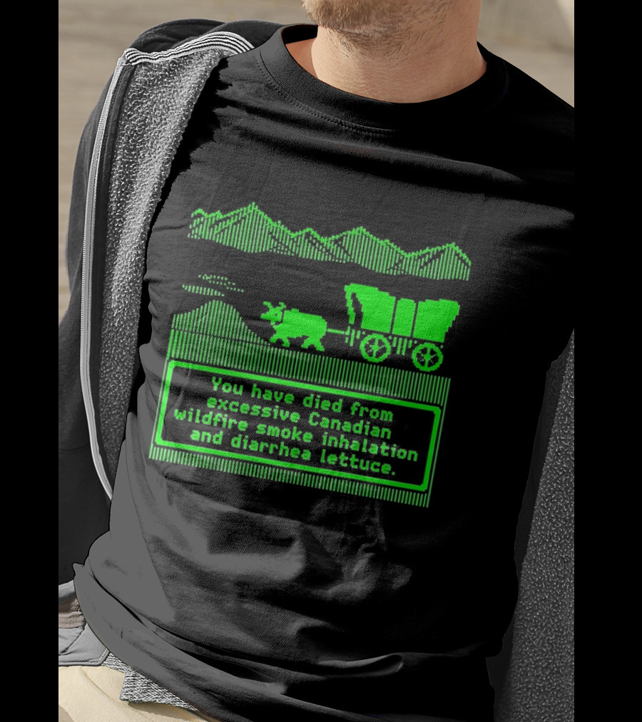 Oregon Trail You Have Died From Excessive Canadian Wildfire Smoke Inhalation And Diarrhea Lettuce T-Shirt