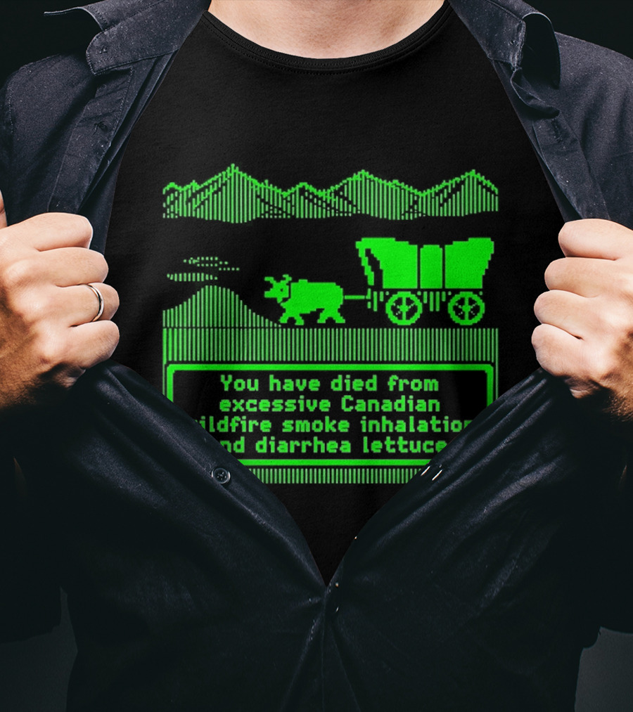 Oregon Trail You Have Died From Excessive Canadian Wildfire Smoke Inhalation And Diarrhea Lettuce T-Shirt