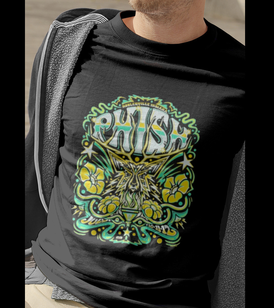 Phish Noblesville Indiana July 10 11 12 2026 Psychedelic Floral And Starburst T-Shirt