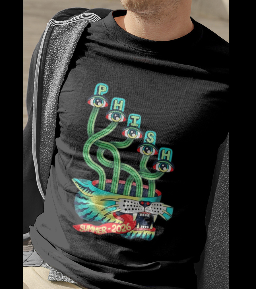 Phish Summer 2026 Jam Band Psychedelic Cat Eye Stalks T-Shirt