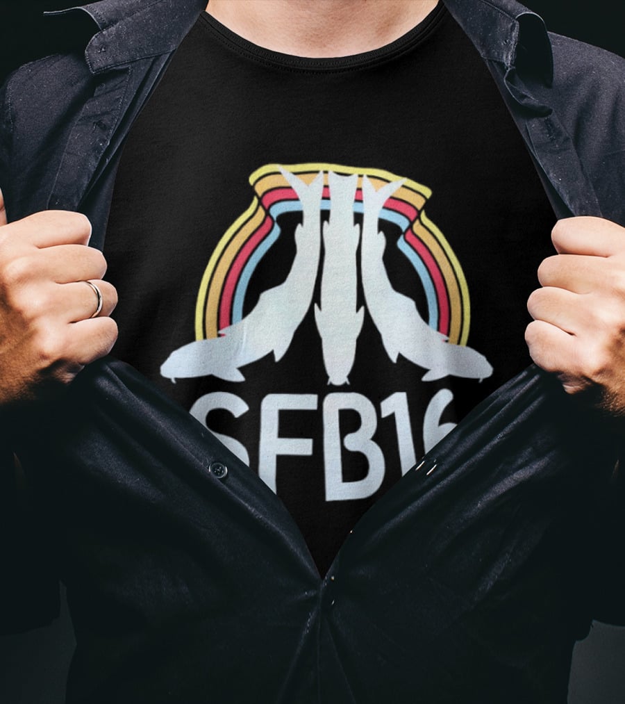 SFB16 Fish Fishing Rainbow T-Shirt
