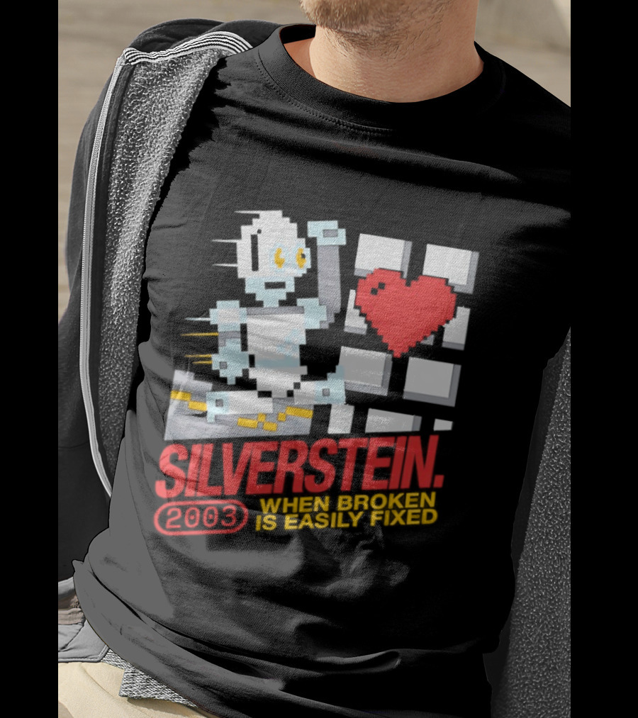 Silverstein 2003 When Broken Is Easily Fixed Pixel Robot Heart T-Shirt