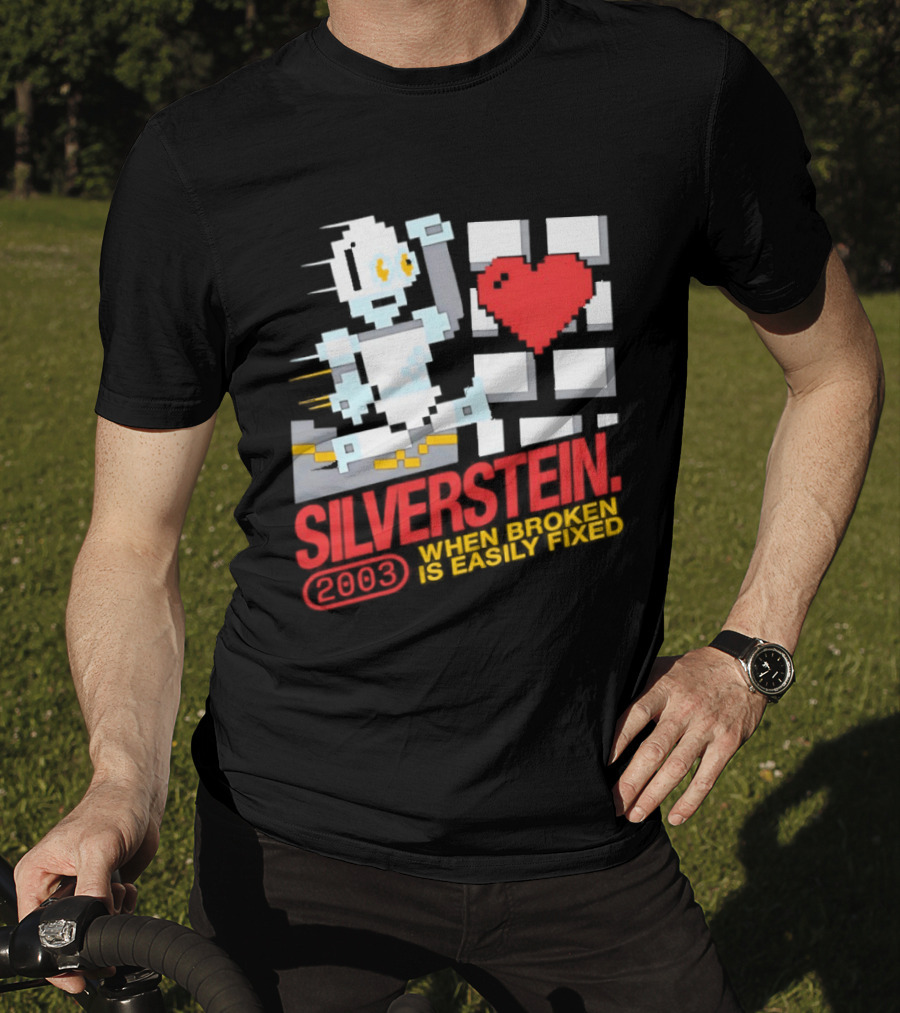 Silverstein 2003 When Broken Is Easily Fixed Pixel Robot Heart T-Shirt