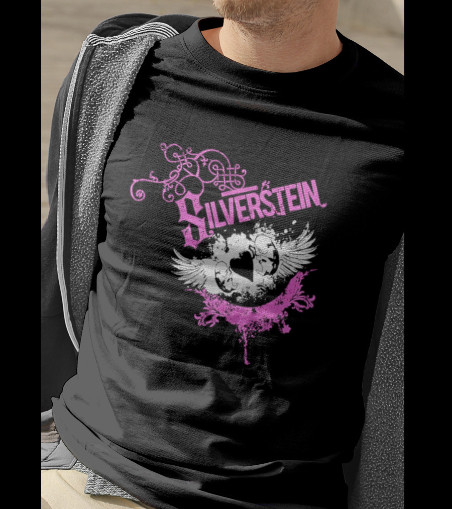 Silverstein Heart Winged Angels Post Hardcore Fashion T-Shirt