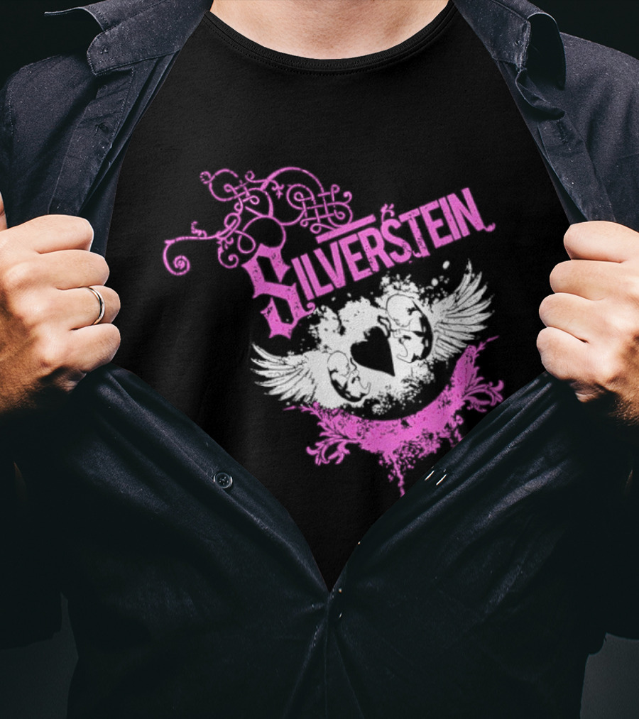 Silverstein Heart Winged Angels Post Hardcore Fashion T-Shirt