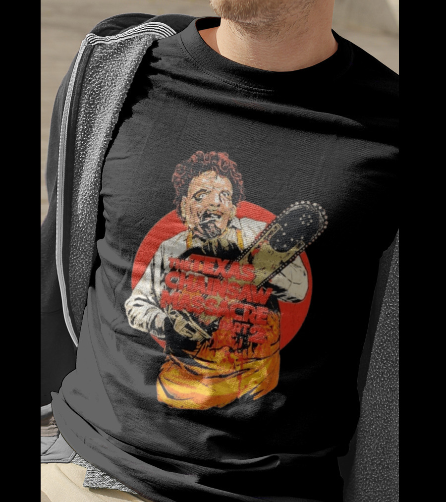 Texas Chainsaw Massacre Part 2 Bubba Chainsaw Graphic Burst T-Shirt