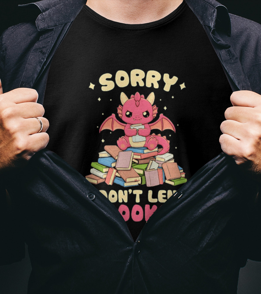 Sorry I Don't Lend Books Pink Dragon Reading Books T-Shirt