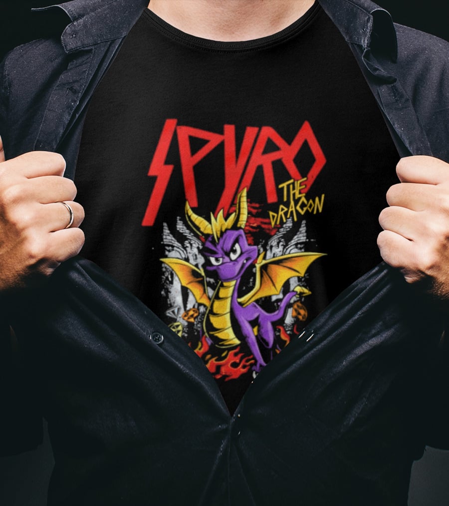 Spyro The Dragon Vintage PlayStation Adventure Flame T-Shirt