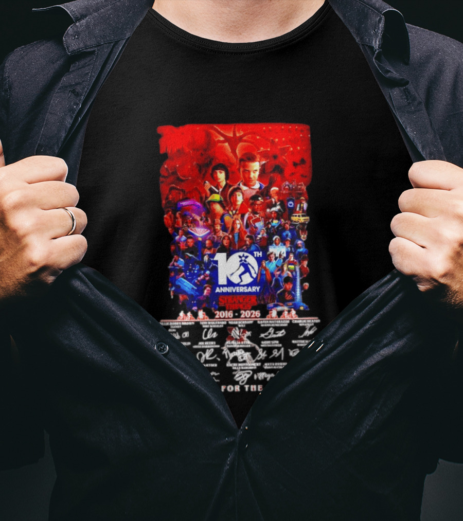 Stranger Things 10th Anniversary 2016 2026 Thank You For The Memories 10th Anniversary T-Shirt