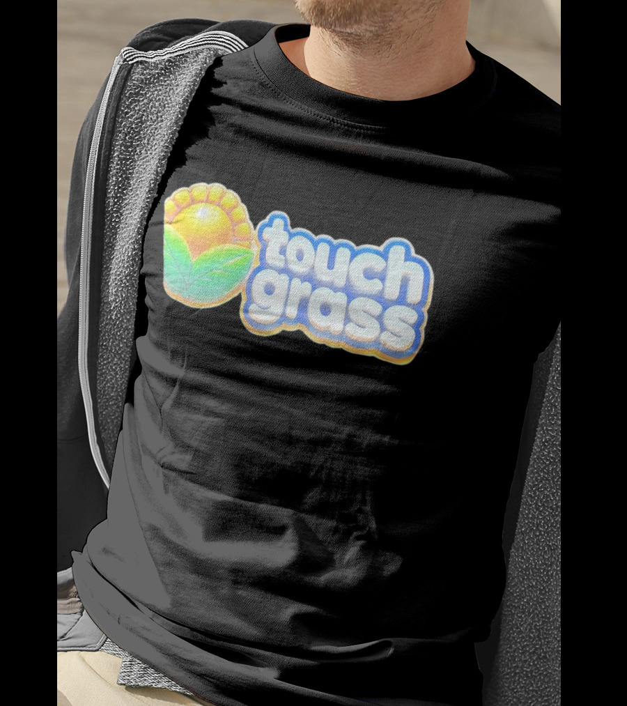 Touch Grass Plants Vs Zombies Sunflower Gaming Meme T-Shirt