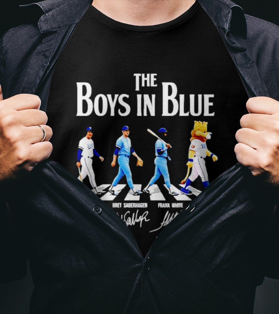 The Boys In Blue George Brett Brett Saberhagen Frank White Sluggerrr T-Shirt