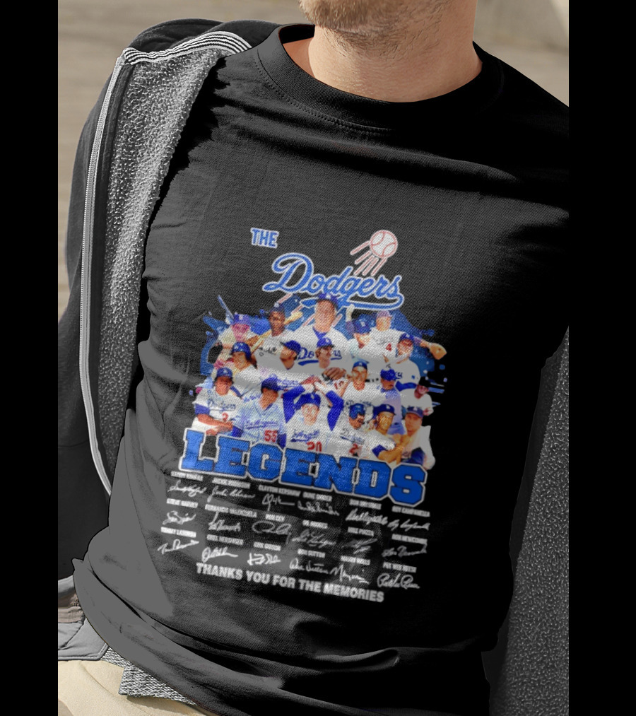 The Dodgers Legends Signatures Thank You For The Memories T-Shirt