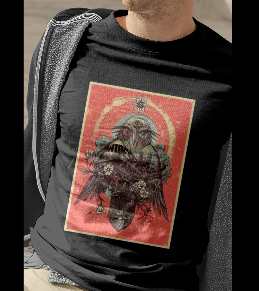 Widespread Panic Sacramento 2026 Event July 21 Venue Channel 24 Owl With Third Eye Floral Motif T-Shirt