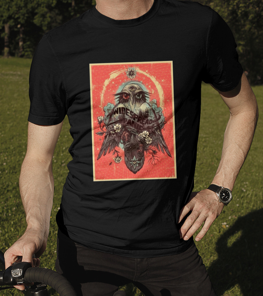 Widespread Panic Sacramento 2026 Event July 21 Venue Channel 24 Owl With Third Eye Floral Motif T-Shirt