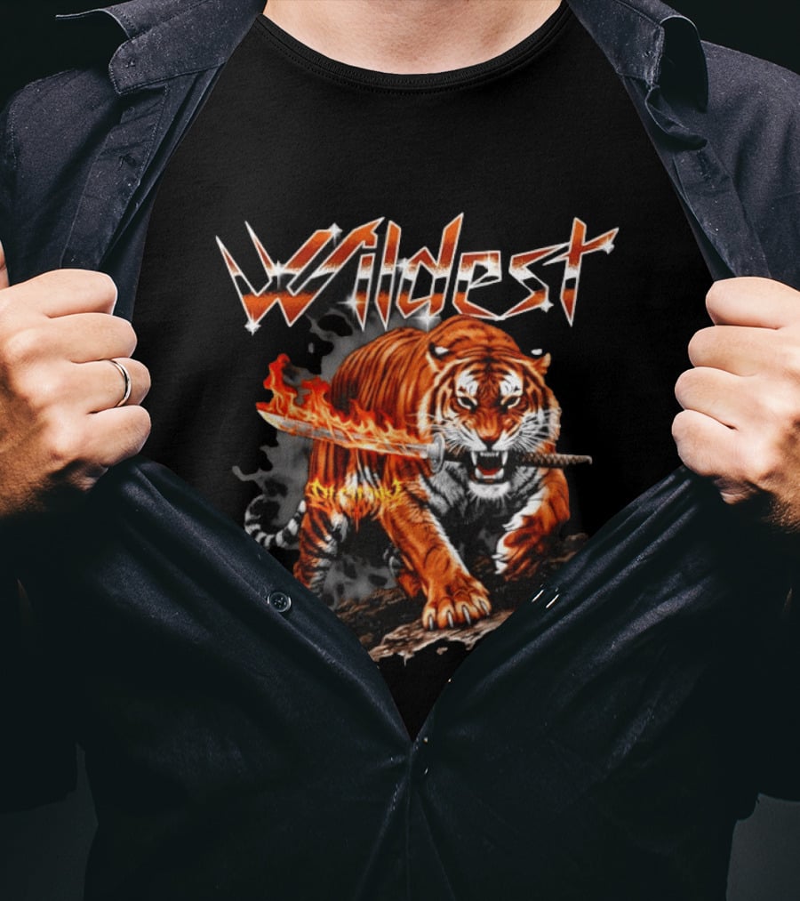 Wildest Tiger With Flaming Katana T-Shirt