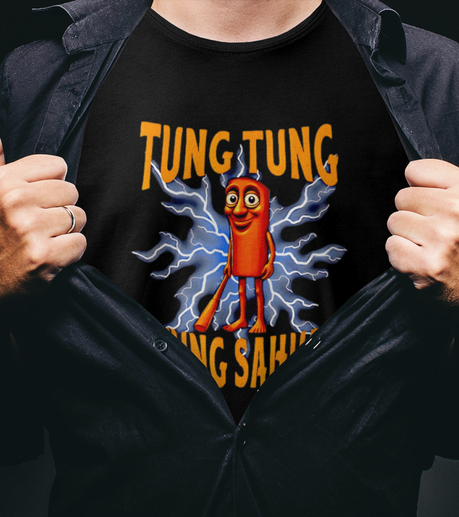 Tung Tung Tung Sahur Cartoon Character With Bat T-Shirt