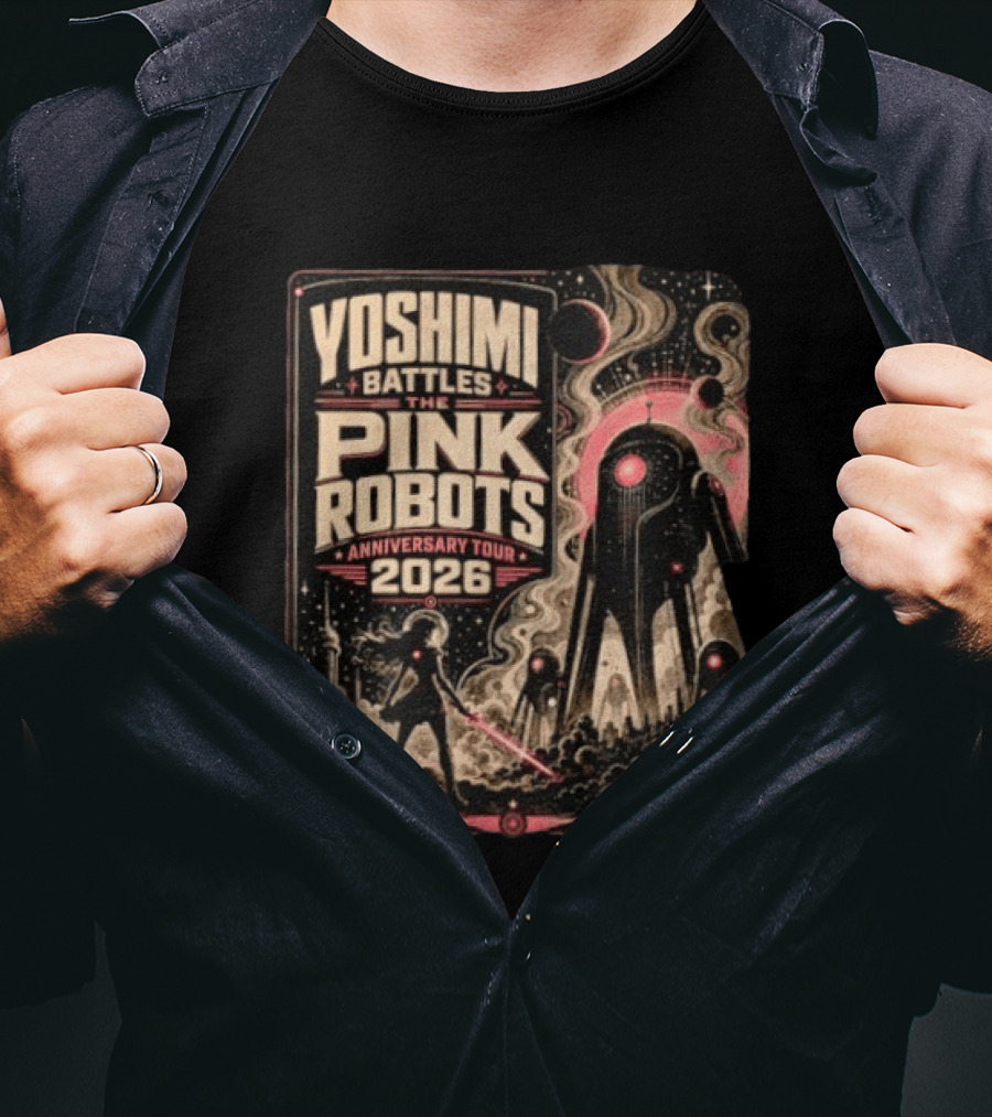 Yoshimi Battles The Pink Robots Anniversary Tour 2026 Retro Sci Fi T-Shirt