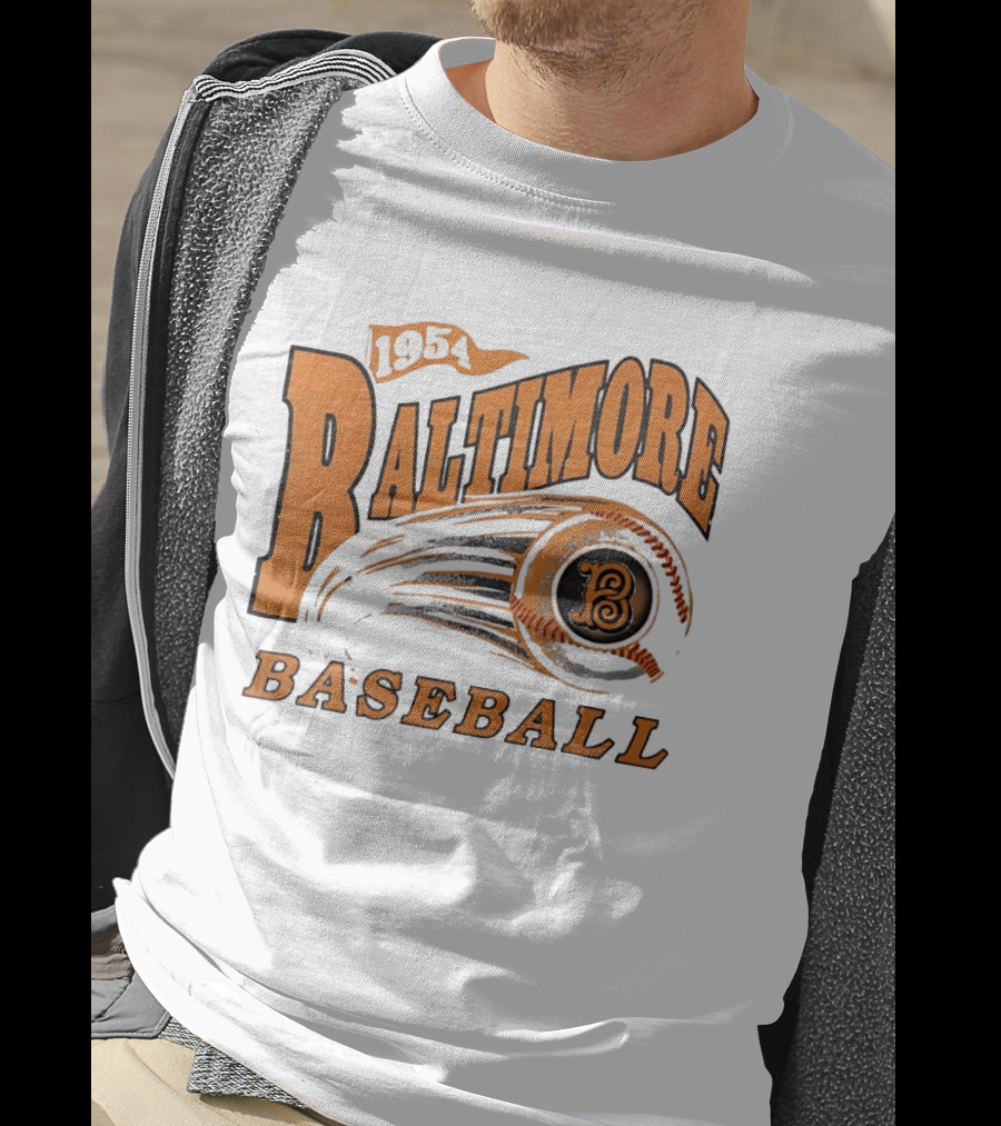 1954 Baltimore Baseball B Classic MLB Style Vintage Look T-Shirt