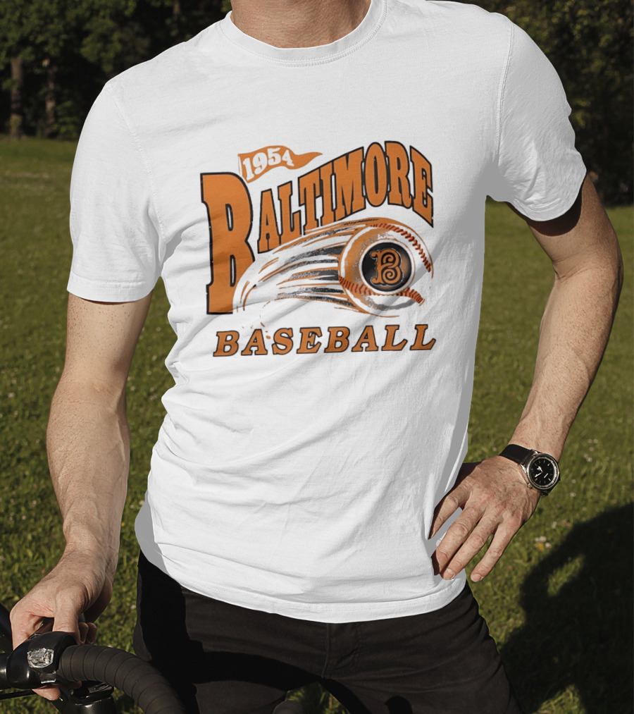 1954 Baltimore Baseball B Classic MLB Style Vintage Look T-Shirt