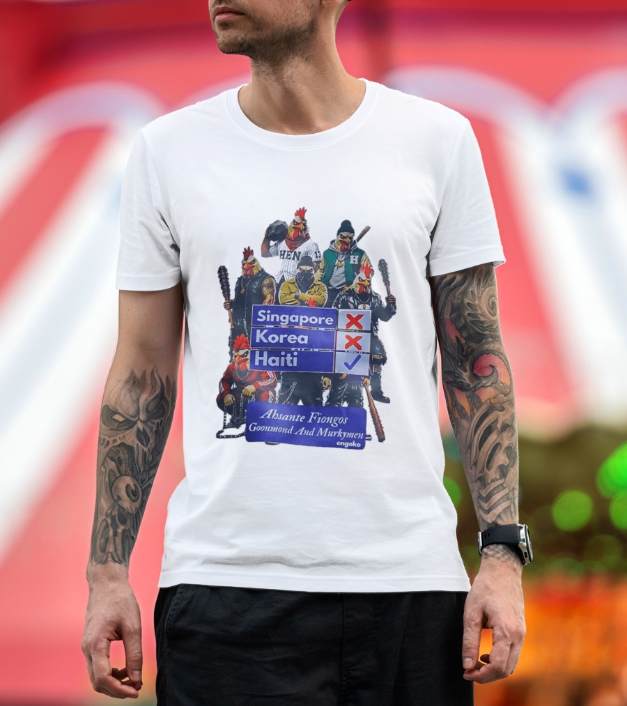 Ahsante Fiongos Goonmond Murkymen Haiti Rooster Crew T-Shirt
