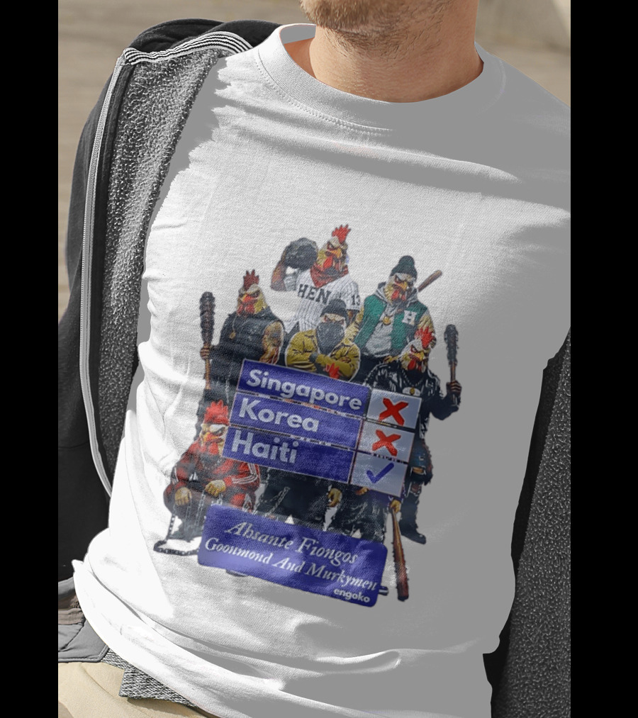 Ahsante Fiongos Goonmond Murkymen Haiti Rooster Crew T-Shirt