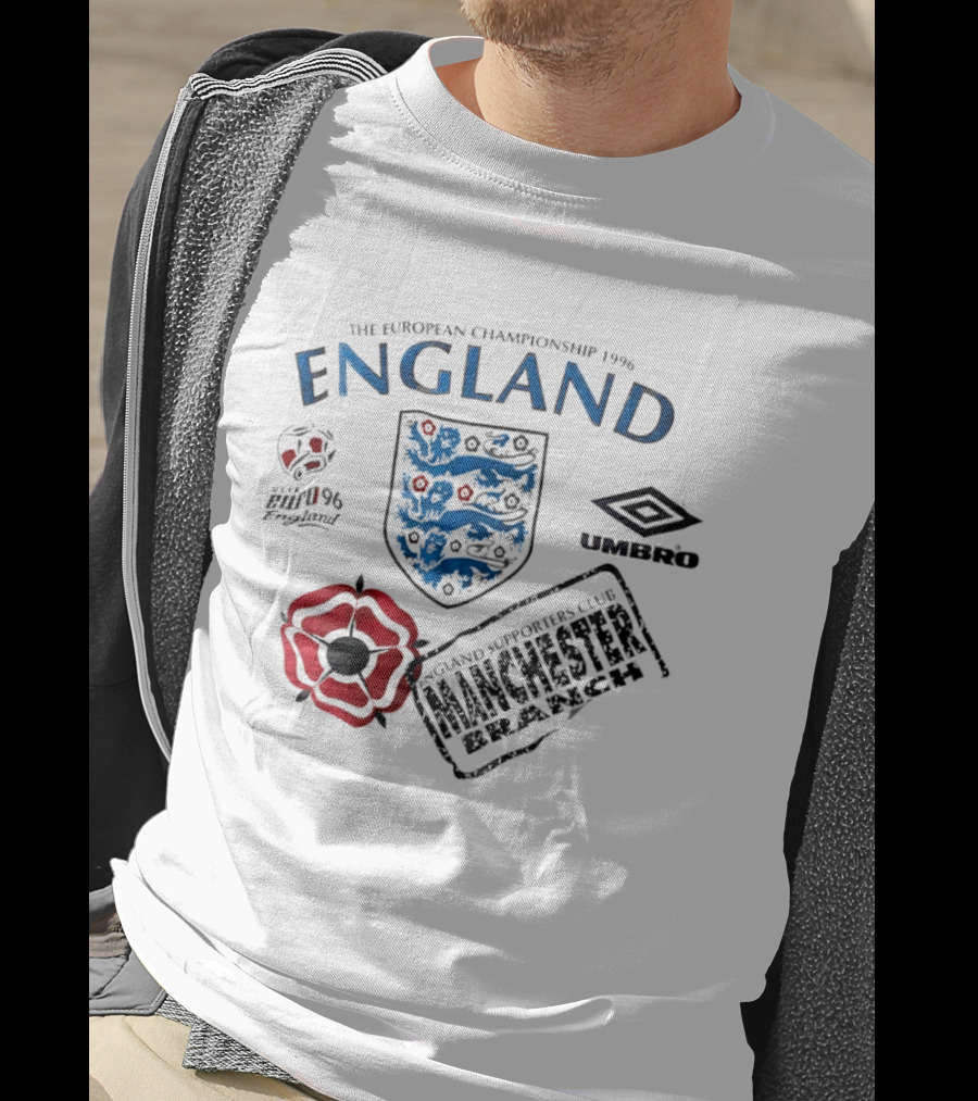 The European Championship 1996 England Supporters Club Manchester Branch Umbro Euro 96 T-Shirt
