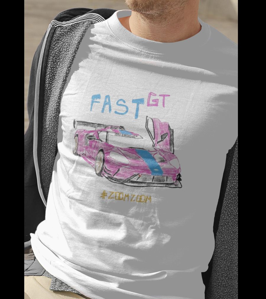 FAST GT Pink Ford GT Car Sketch Very Expensive #ZOOMZOOM T-Shirt